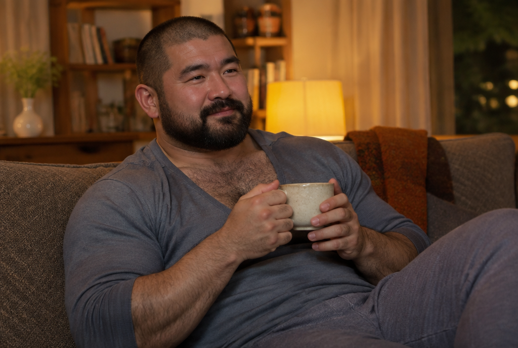 自宅でリラックスする男性のイメージ